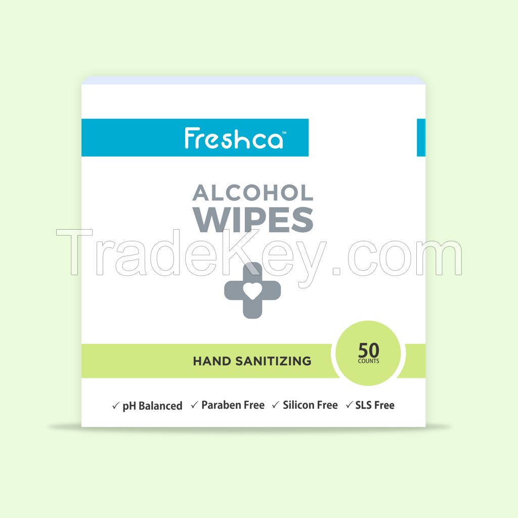 Freshca Alcohol Hand Sanitizing Wet Wipes-50Pcs