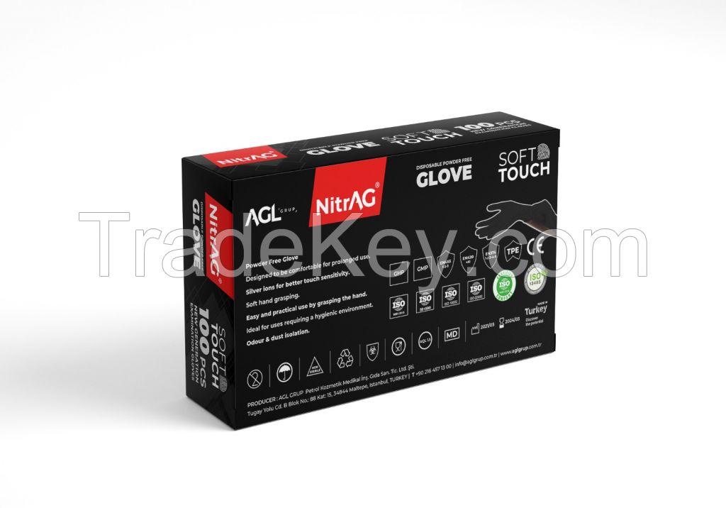 NitrAG Disposable Powder Free Glove (Black)
