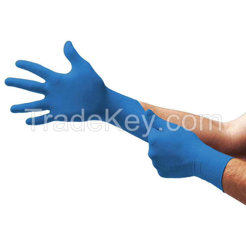 100 Pcs Nitrile Blue Durable Rubber Cleaning Hand Gloves Powder Latex