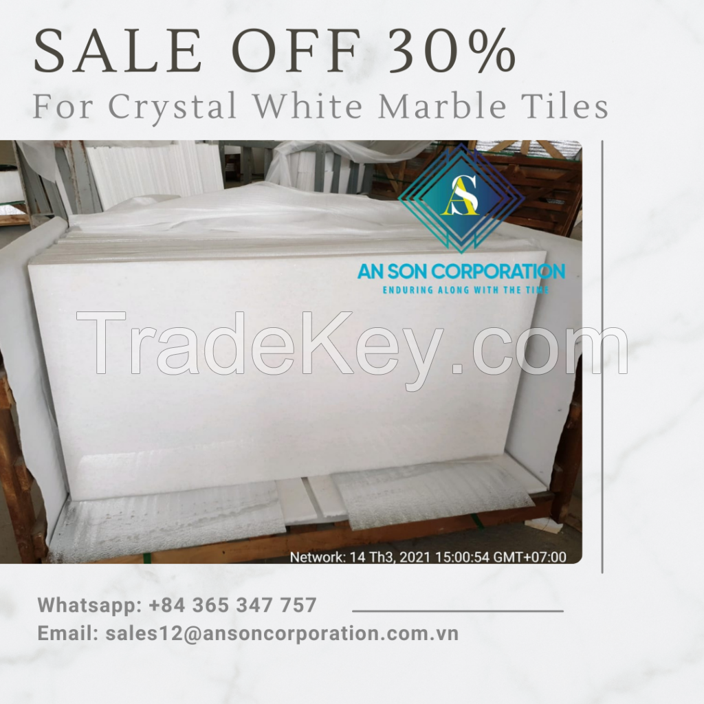 Hot Sale 30% For Crystal White Marble Tile