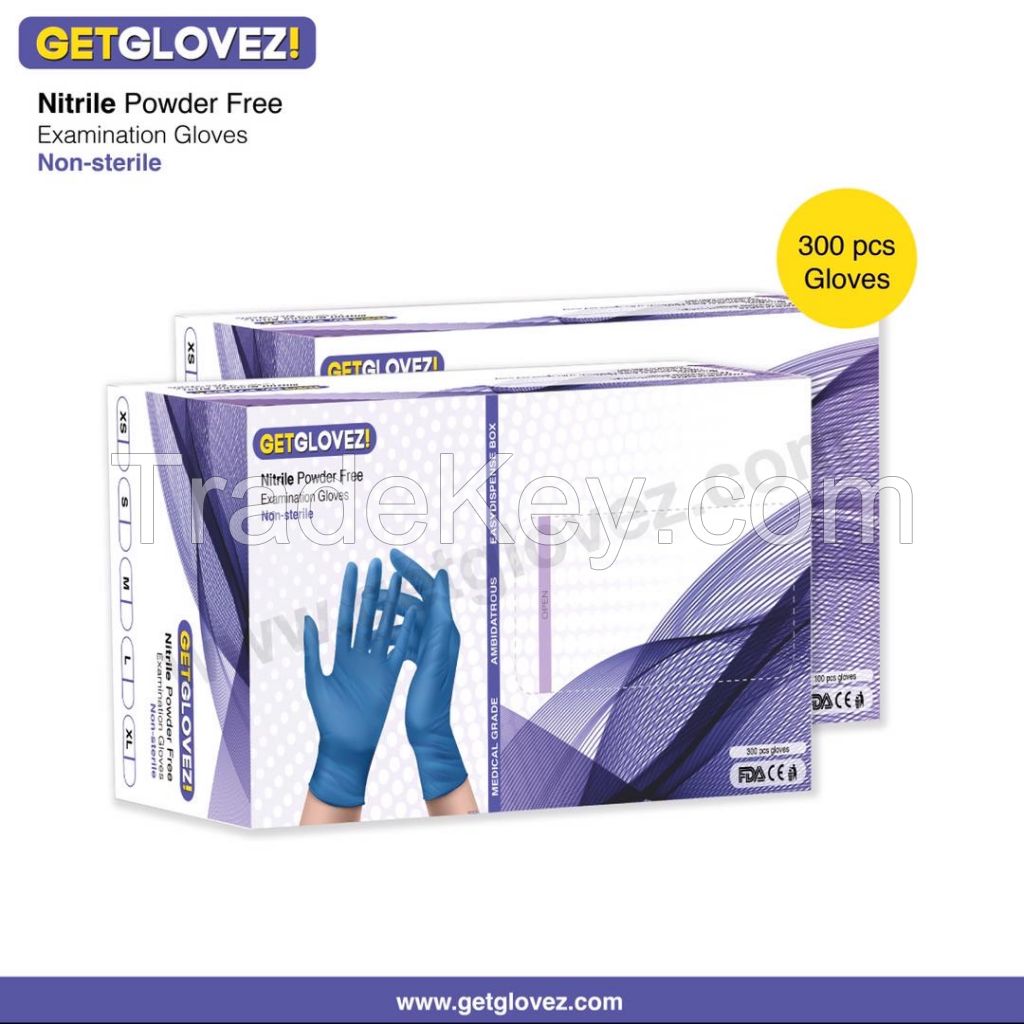 Nitrile powder free examination gloves