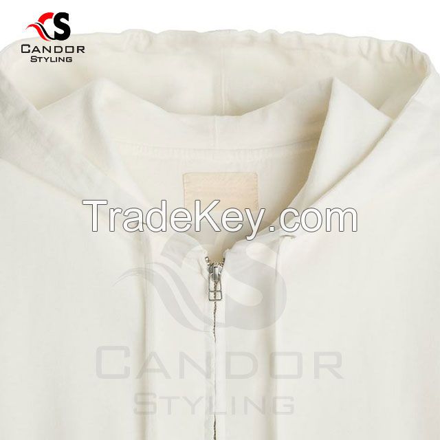 White Zipper Hoodies Customizable