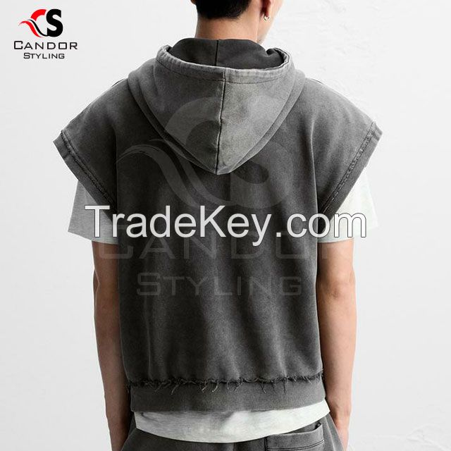 Sleeveless Zipper Hoodies Customizable