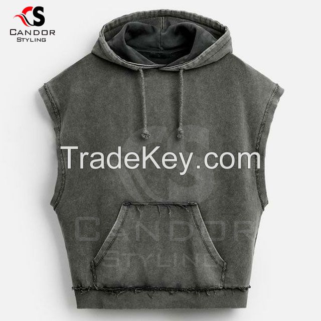 Sleeveless Zipper Hoodies Customizable