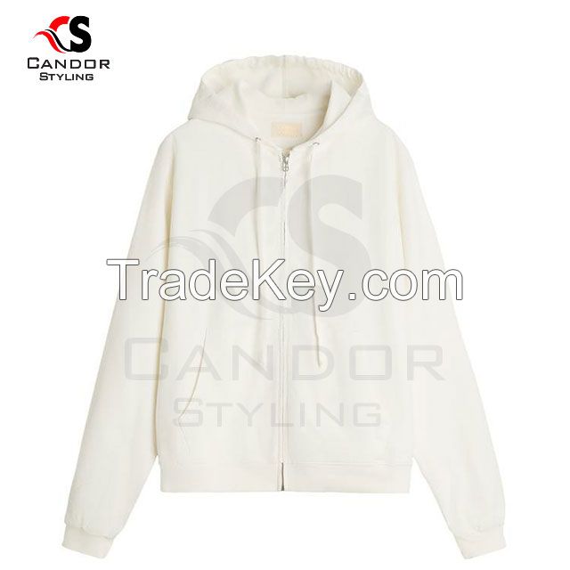 White Zipper Hoodies Customizable