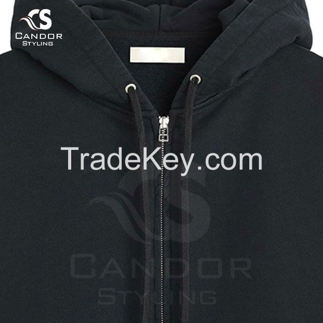 Black Zipper Hoodies Plus Size