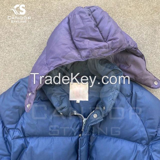 Banded Blue Puffer Jacket 