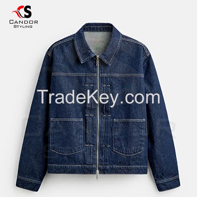 Zipper Customizable Denim Jackets for Men & Women