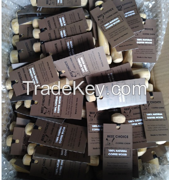 Leading Quality Natural & Firm Coffee Wood Dog Chew Sticks Made in Vietnamese