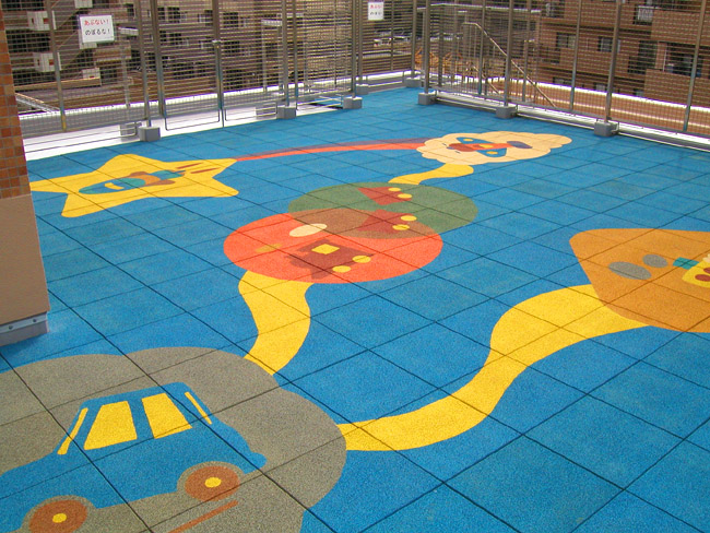 Rubber Safety Mats in Playground Area
