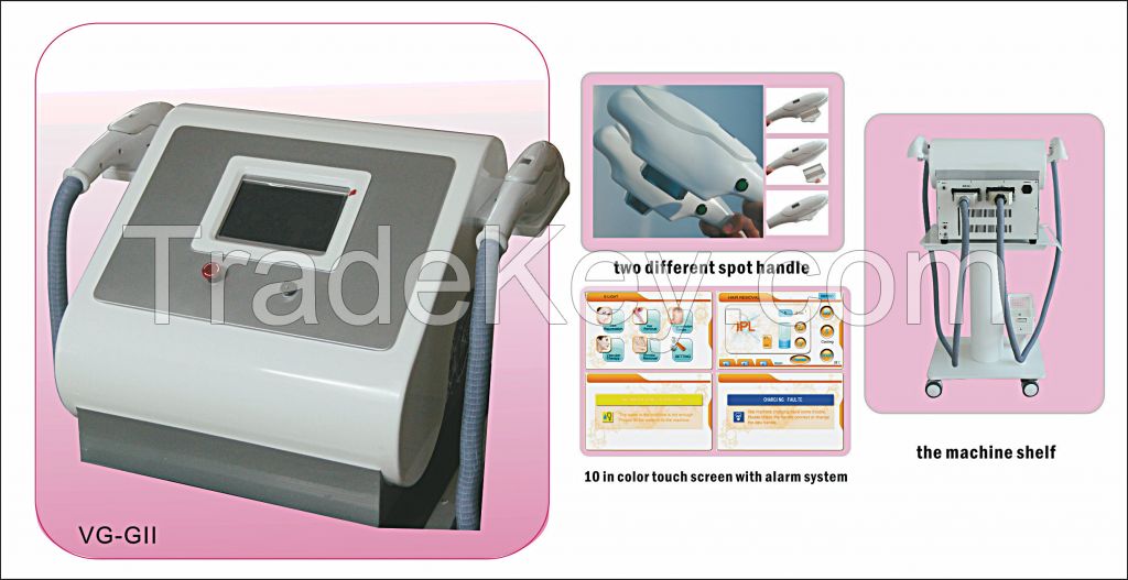 IPL hair removal with 2 different spot handle and 12 inch color touch screen  VG-GII