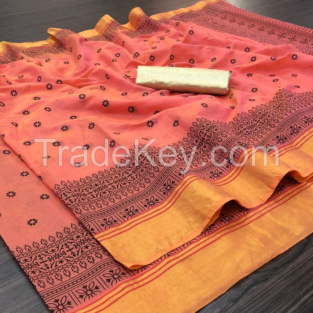 Cotton Blend Printed saree