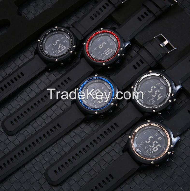 Black screen adult watch waterproof multi-function watch fashion luminous electronic watch men's watch