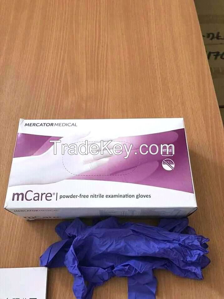 mCare nitrile blue glove with FDA 510K approved