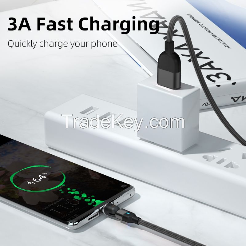 540 degree magnetic cable fast phone charging data cable mobile phone on stock usb fast charge cable for micro/i-product / Type C