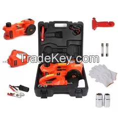 3 In 1 5 Ton 12v Kit Hydraulic Car Jack 155mm Lift With Electric Impact Wrench