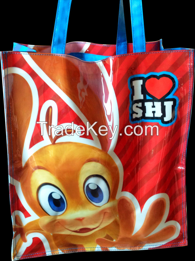 Colorful polyester tote bag with cartoon animal