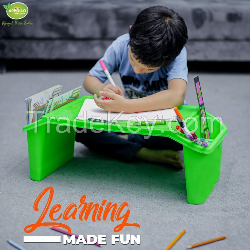 Appollo houseware Kiddy Table high quality light weight easy to handle durable kids table plastic table for homework toddler sketching table arts and craft activity table for kids.