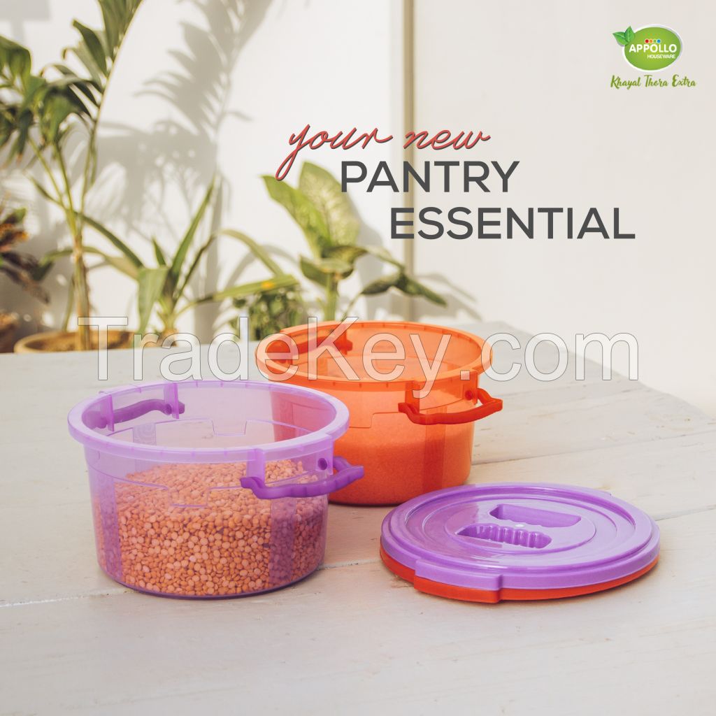 Handy Container Mini (small, medium, large) (3 liter, 6 liter, 9 liter) high quality light weight easy to handle durable air tight food container plastic food container for storing and freezing food items, unbreakable reusable food storage containers.