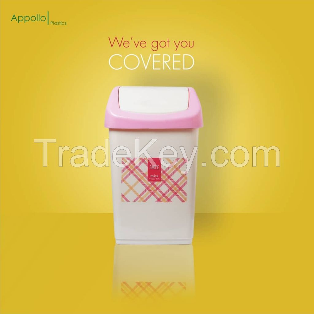 Appollo houseware Fresh Hut Bin (Medium) high quality light weight dustbin easy to handle light weight durable plastic trash bin, unbreakable reusable easy to carry recycle bins.