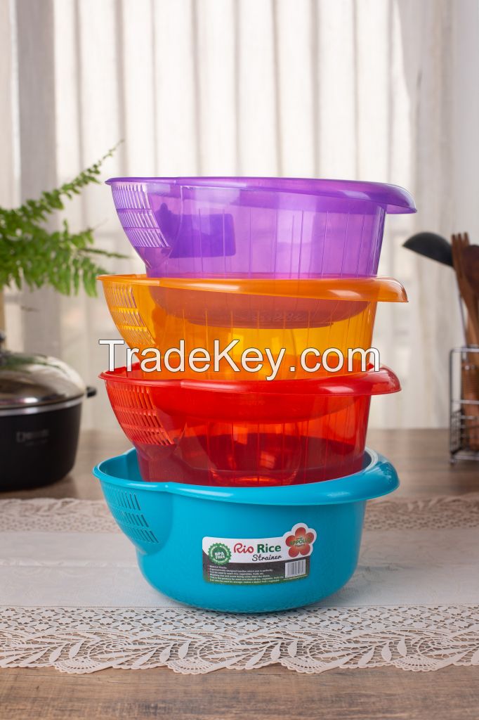 Appollo houseware Rio Rice Strainer, washable easy to handle durable high quality plastic rice strainer,