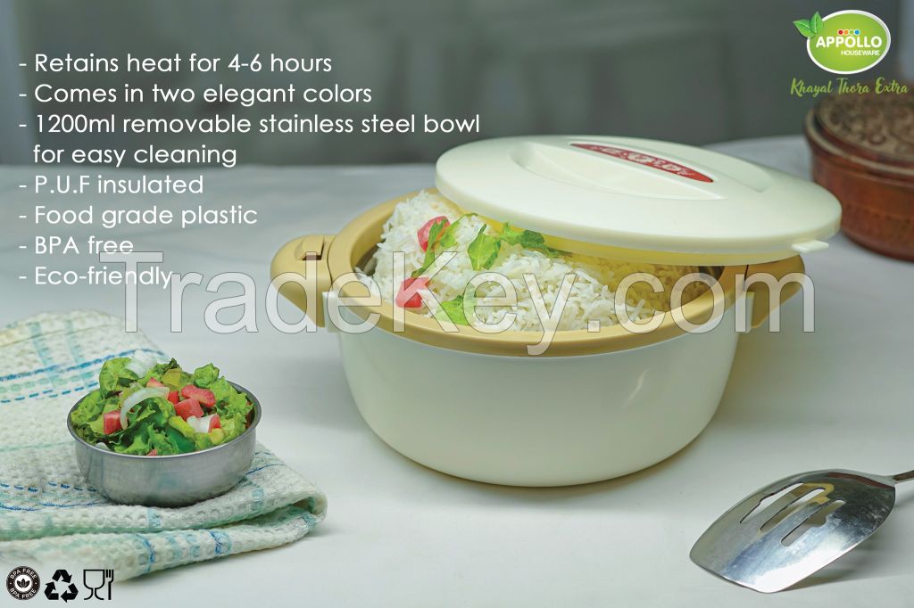 Chef Hotpot (2000ml) for food storing, plastic hotpot for food storage, BPA free ecofriendly hotpot for kitchen use, washable and easy to clean hotpot for dinner, picnic and parties.