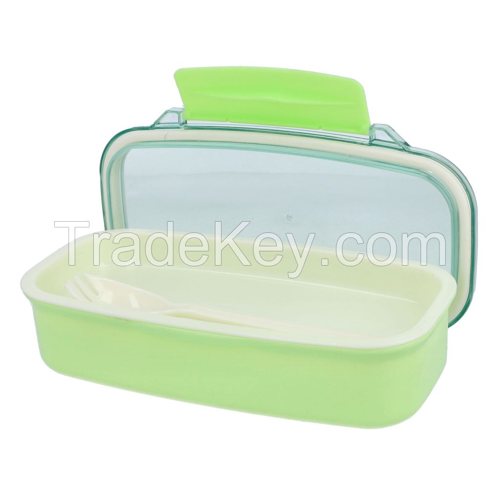 Stackable Reusable Thermal Lunch Box With Utensils, Rectangular