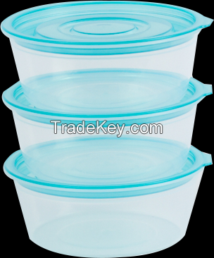 Trend Food Keeper Small 3pc Set (3 x 390ml) high quality rectangle light weight food container for refrigerator and microwave easy to handle durable air tight food container plastic food container.