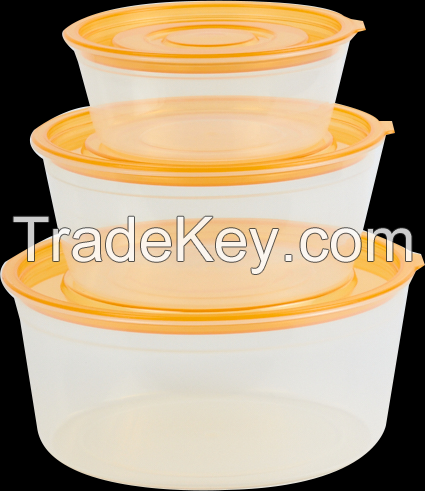 Trend Food Keeper 3pc Set (small, medium, large) high quality rectangle light weight food container for refrigerator and microwave easy to handle durable air tight food container plastic food container.
