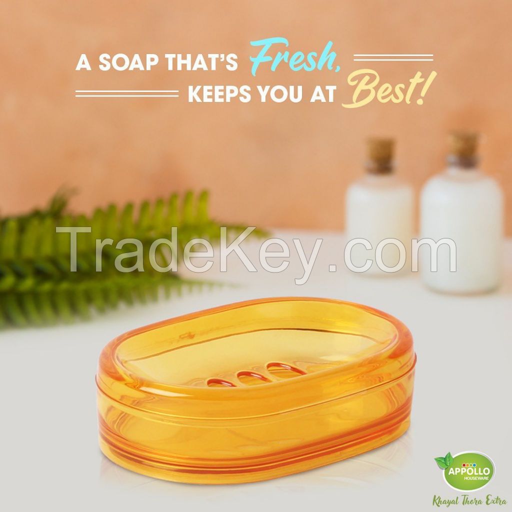 Joy Soap dish, durable and lightweight plastic soap dish for bathrooms and kitchen, BPA free soap dishes for home and offices.