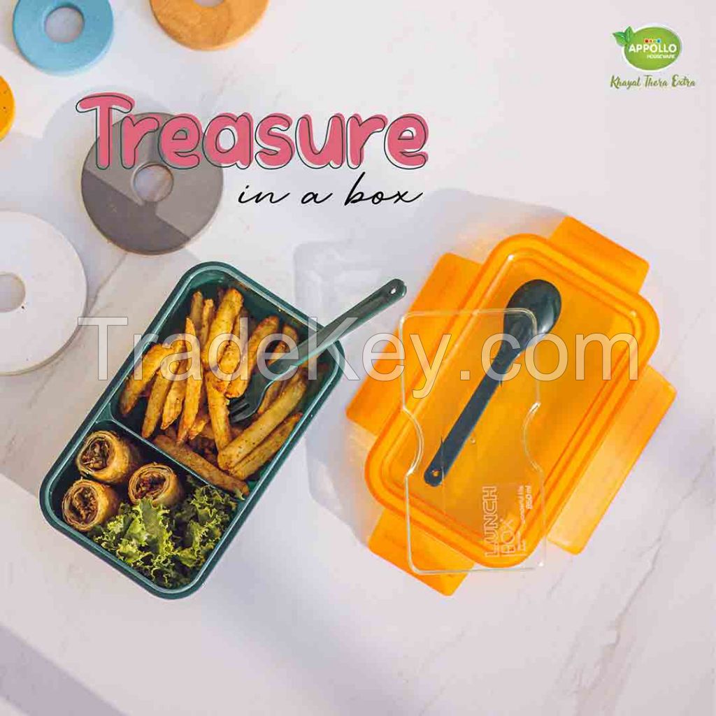 Appollo houseware Mario Lunch Box high quality rectangle light weight easy to handle durable air tight lunch box for kids, plastic food container for storing food items, unbreakable reusable lunch packing box, easy to carry stackable lunch box.