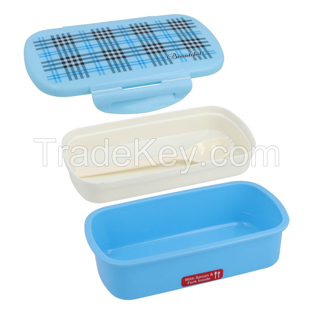 Appollo houseware Bento Lunch Box model-1 high quality rectangle light weight easy to handle durable air tight lunch box for kids, plastic food container for storing food items, unbreakable reusable lunch packing box, easy to carry stackable lunch box.