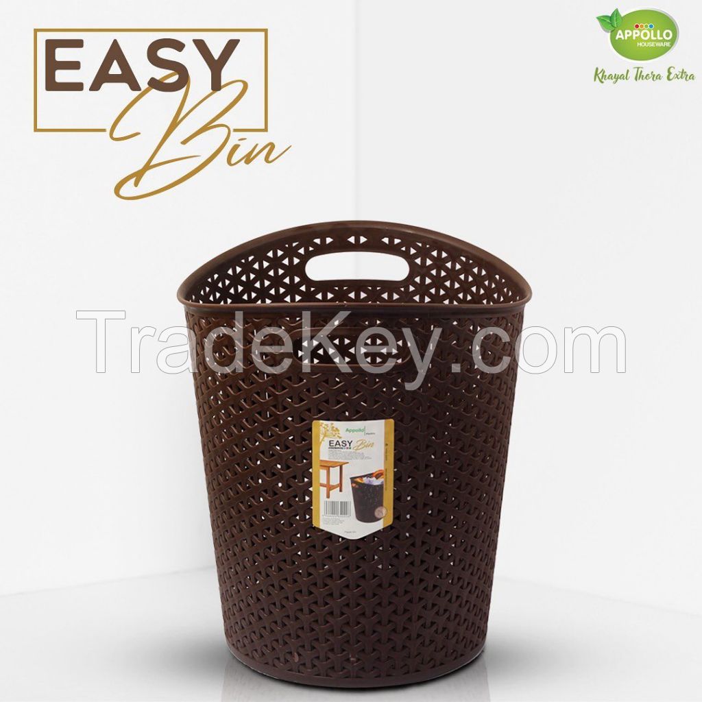 Appollo houseware Easy Waste Paper Bin high quality light weight dustbin easy to handle light weight durable plastic trash bin, unbreakable reusable easy to carry recycle bins.