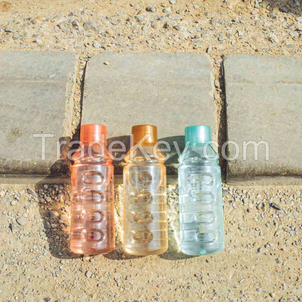 Crystal Water Bottle (2pcs Pack) high quality water bottle for kids and adults, easy to handle durable, unbreakable reusable bottle for picnic, exercise and camping, BPA free bottle, ideal for school and gym.