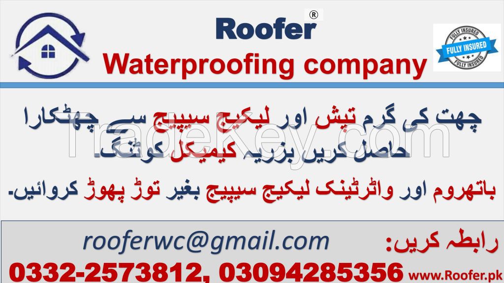 Roofer waterproofing company, Roof waterproofing & heat proofing services.