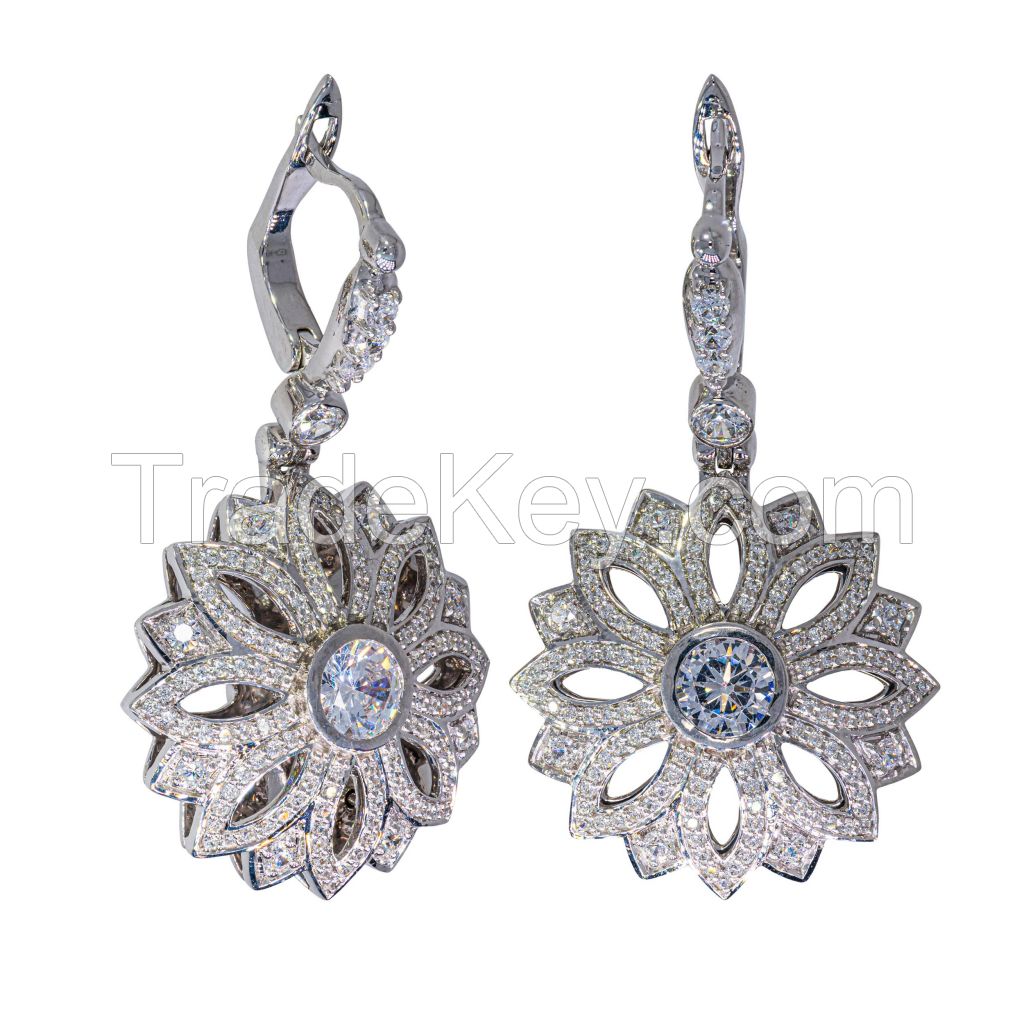 Fashion Platinum Plated Cubic-Zirconia Earrings 