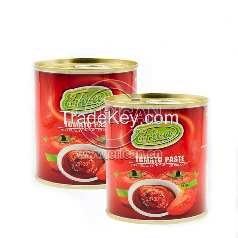 High Quality Easy Open Double Concentrated Tin Tomato Paste 28-30% Brix in Canned