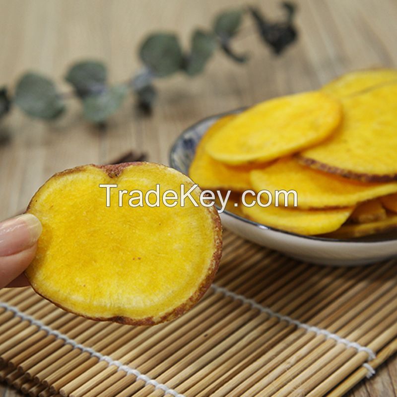 Crispy snacks vacuum fried sweet potato flakes potato chips