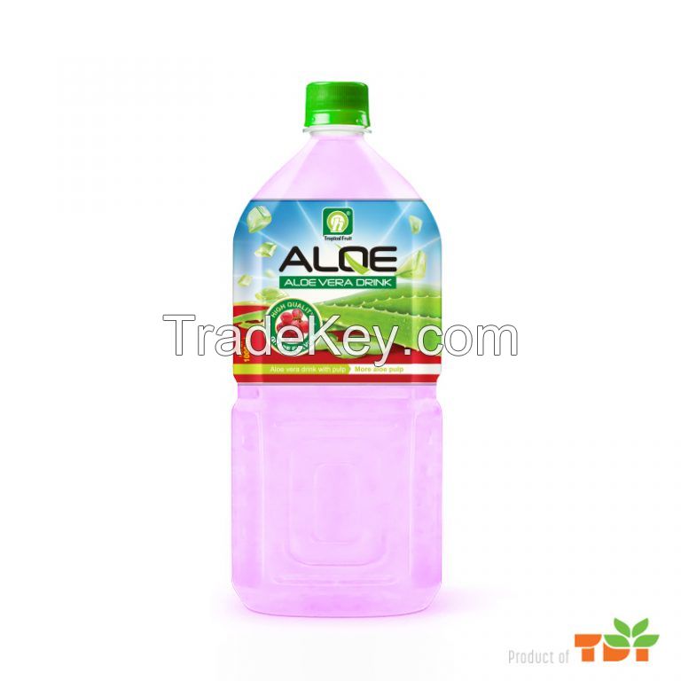 1L Bottle TDT Aloe Vera Drink With Grape Flavor