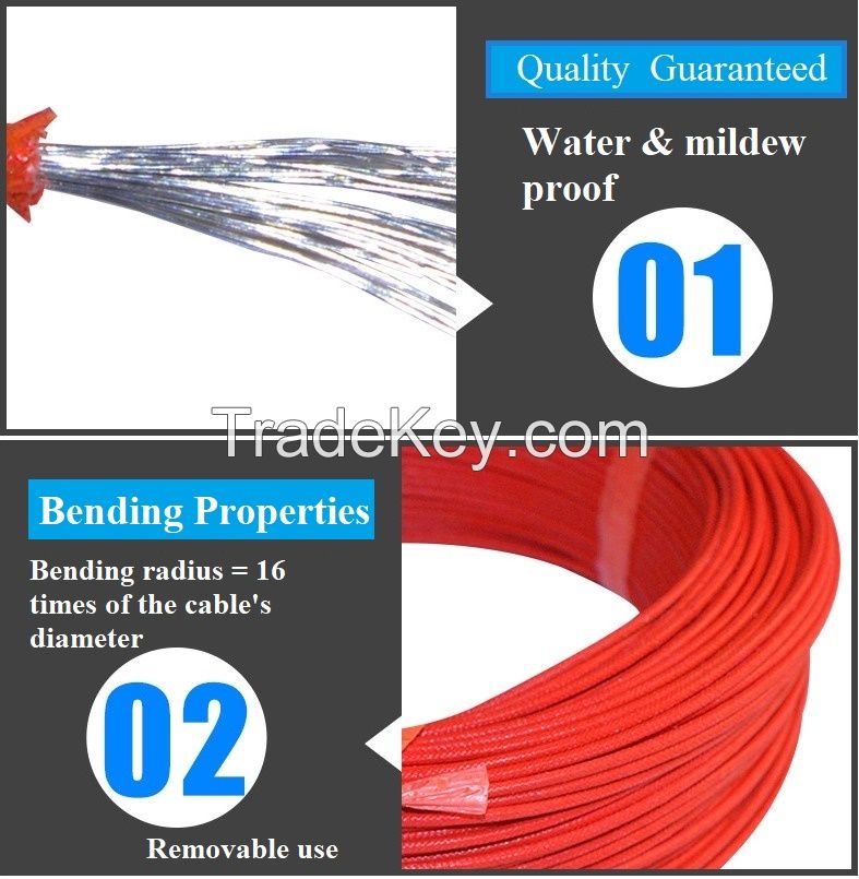 CE certified high temperature 300v covering fiberglass braid silicon wire YG 245IEC03