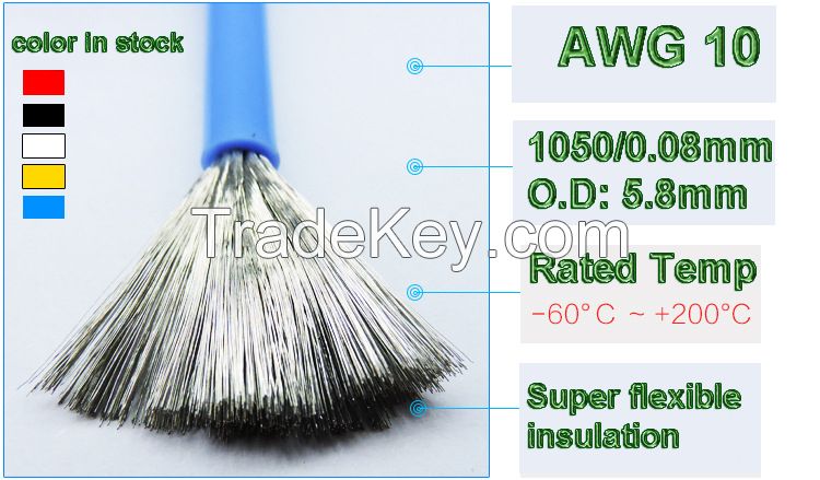 Tinned copper wire silicon 10 AWG AWG UL 3135