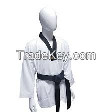 Martial Arts White Taekwondo Uniforms Black Belt