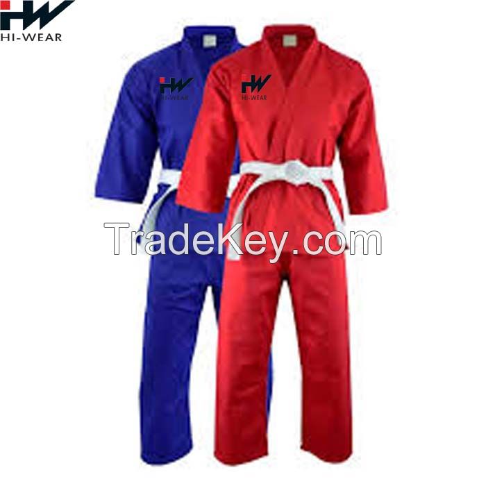 Made In Pakistan 100% Cotton Red &amp; Blue  Karate Uniforms For Training