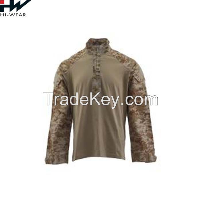 YUEMAI Tactical Military Plain Shirt Outdoor Camping Camouflage Army Frog Combat Shirt