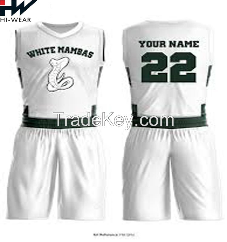 Custom Unique Design Basketball Uniform Pakistan Made Basketball Uniform