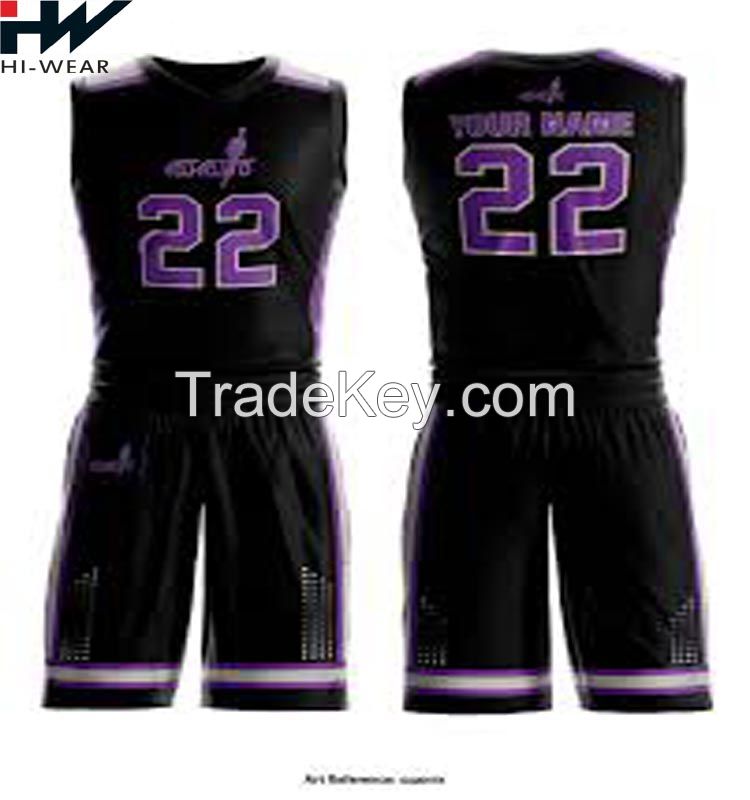 Polyester Custom Men Sublimation Reversible Basketball Uniform Basket Ball Jersey