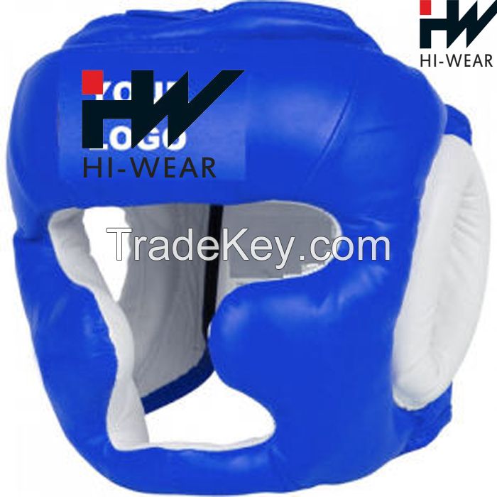 Customized Label Cow Leather Head Guard Helmet Boxing, Kick Boxing Head Guards