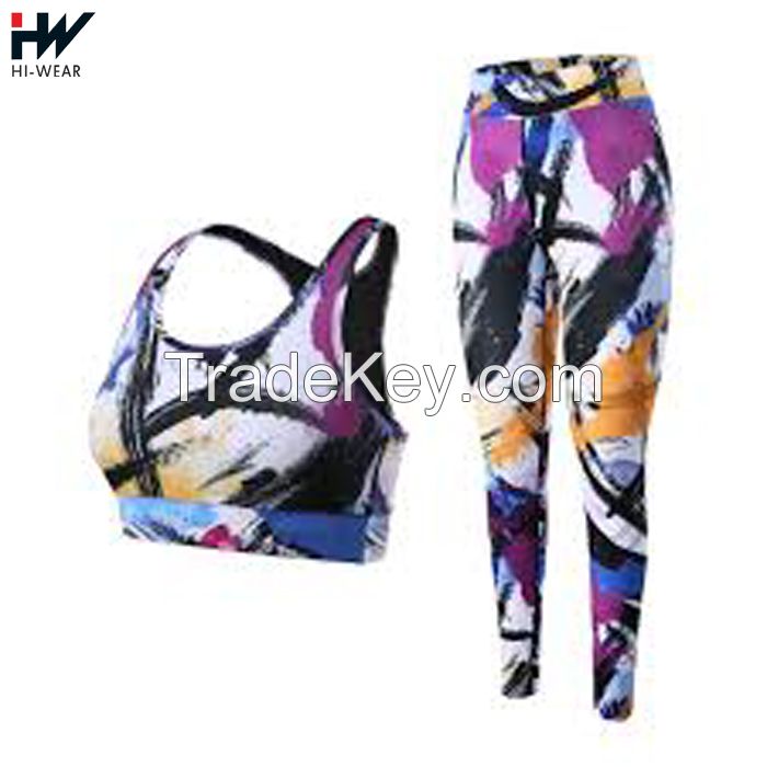 women&#039;s Sublimation sportswear Sets gym Fitness & Yoga Wear