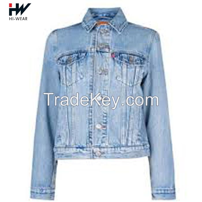 High Street Wear Blue Ombre Tie Dye Jean Jacket Women 