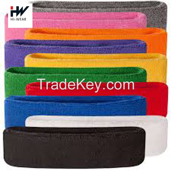 Sweat Absorbing Head Band Athletic Exercise Basketball Wrist Sweatbands And Headbands